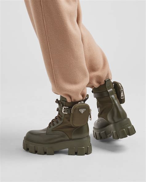 prada nylon shorts green|Prada monolith re nylon boots.